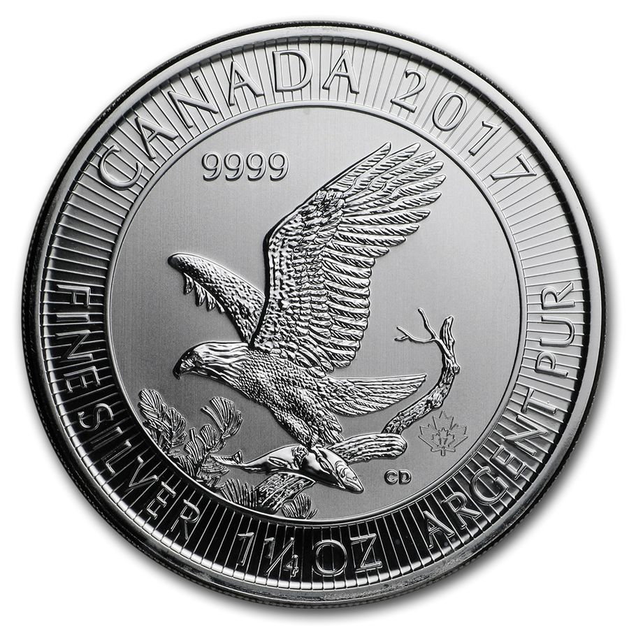 2017 Canada 1.25 oz Silver $8 Bald Eagle BU Coin For Sale | 2015 (1.25